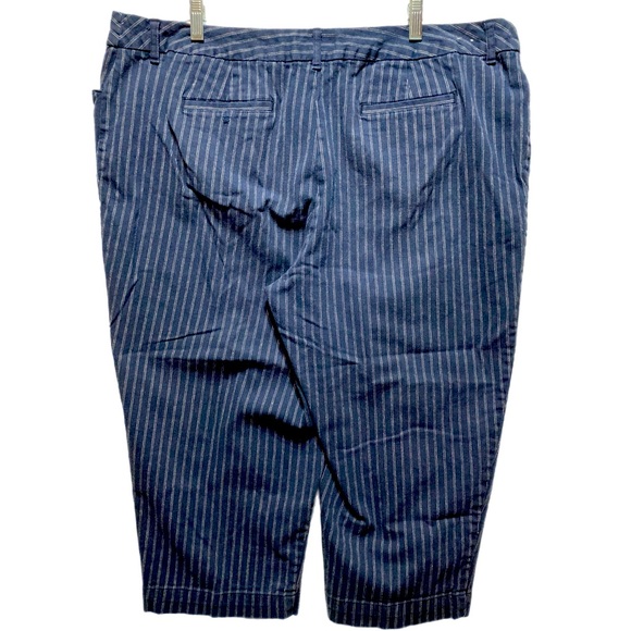 St. John's Bay Plus 22W Striped Denim Stretch Capri Pants 12039 - Picture 2 of 5